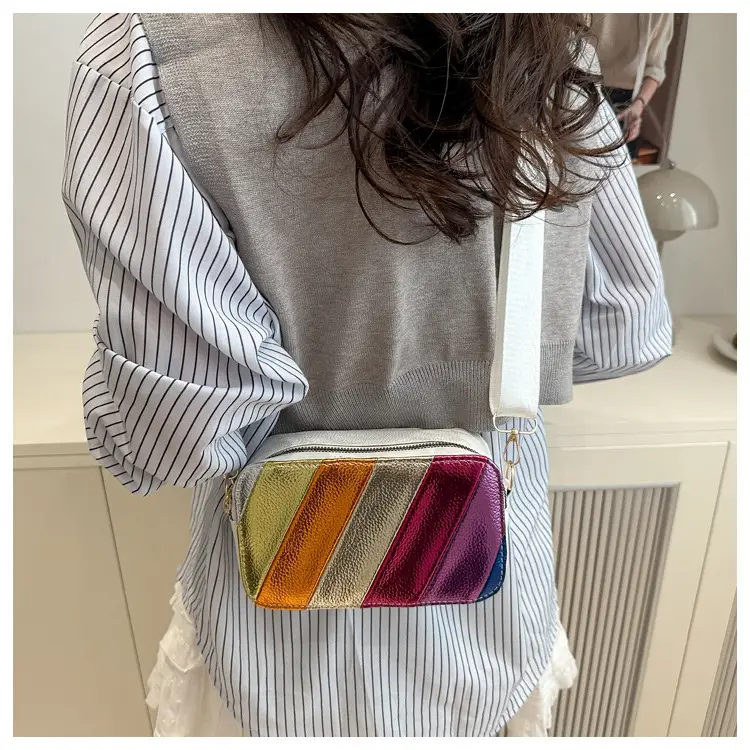 Women's Rainbow Stripe Shoulder Crossbody Bag 2025 — feature 10