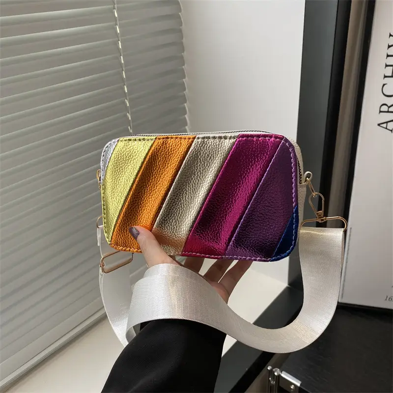Women's Rainbow Stripe Shoulder Crossbody Bag 2025 - Image 2
