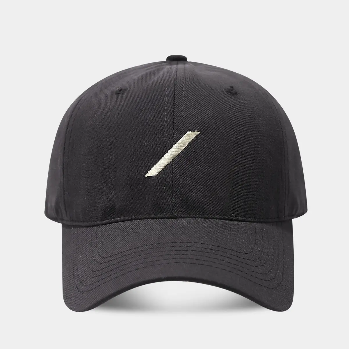 Black Baseball Cap with Embroidered Face Design - Image 5