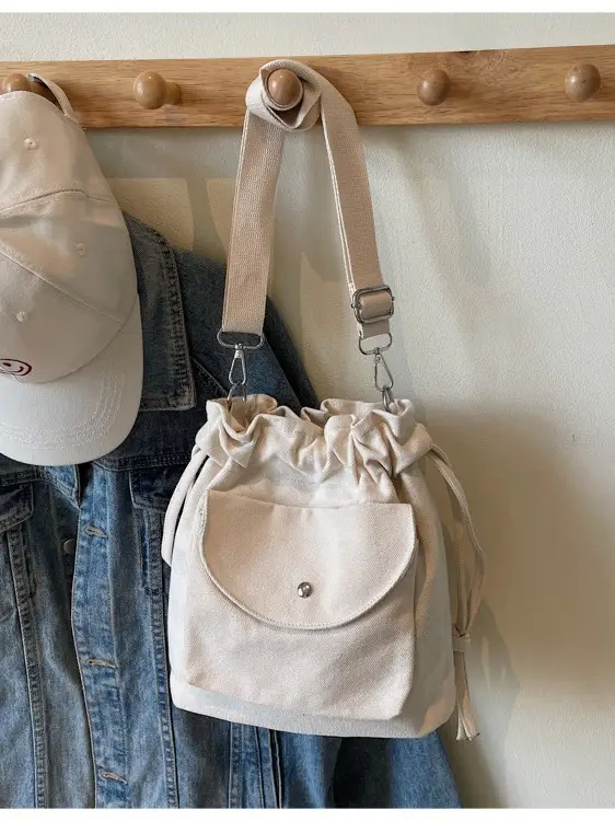 Tan Drawstring Crossbody Bag for Women 2025 - Image 9