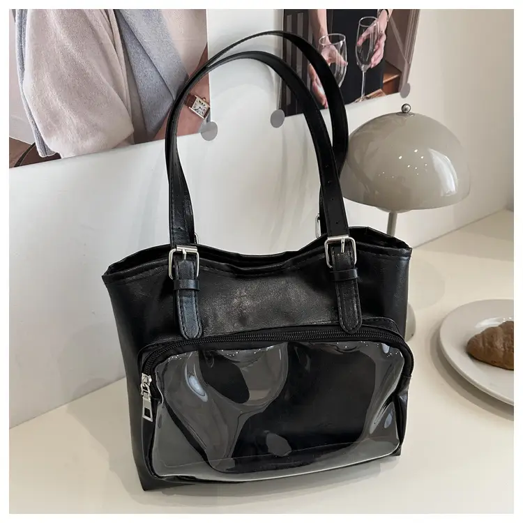Black Transparent Shoulder Bag with Cute Dolls — feature 13