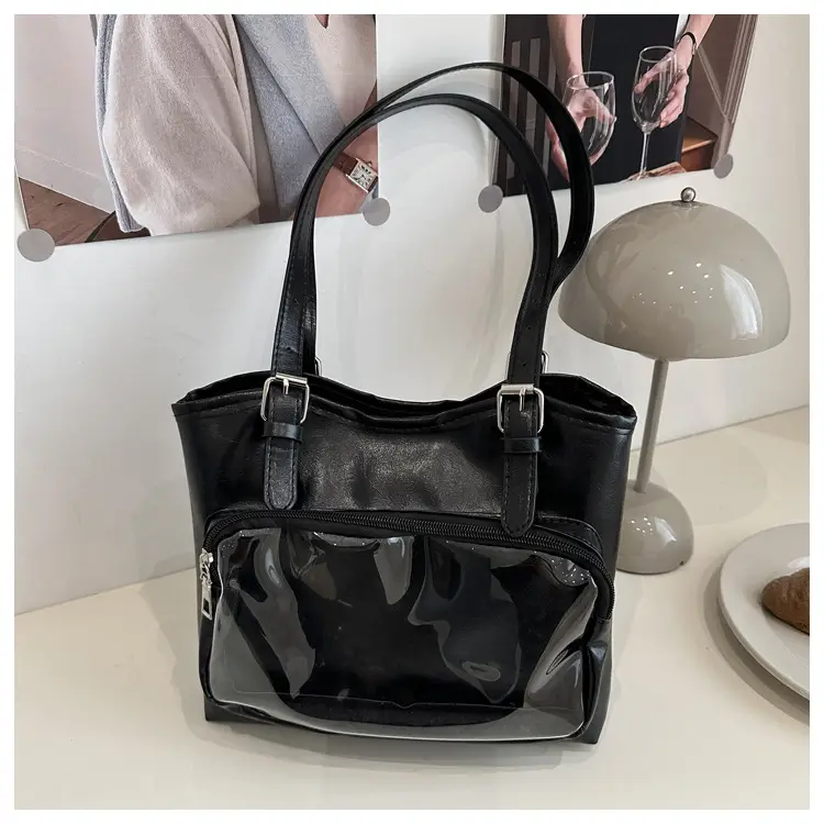 Black Transparent Shoulder Bag with Cute Dolls — feature 14