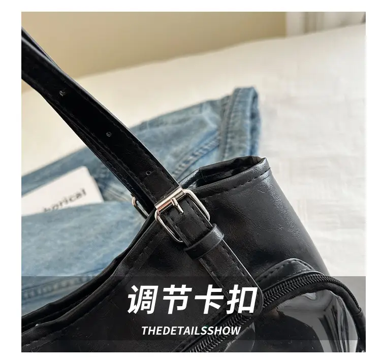 Black Transparent Shoulder Bag with Cute Dolls — feature 3