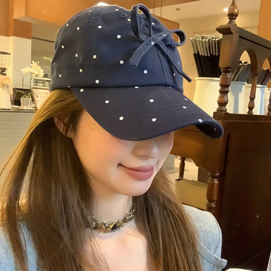 Women's Sweet Bow Dot Baseball Cap Spring Summer - Image 4