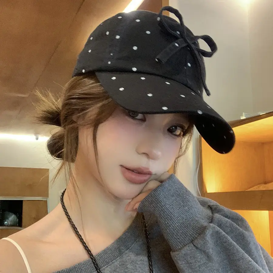 Women's Sweet Bow Dot Baseball Cap Spring Summer - Image 2