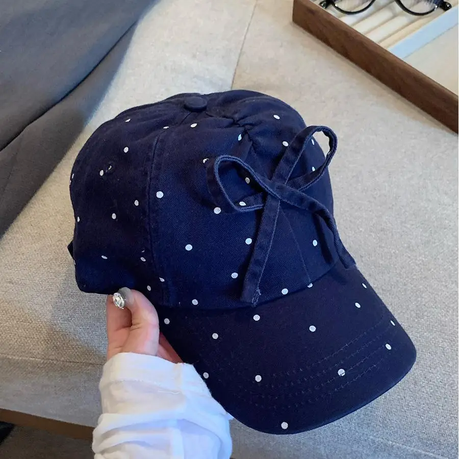 Women's Sweet Bow Dot Baseball Cap Spring Summer — feature 13