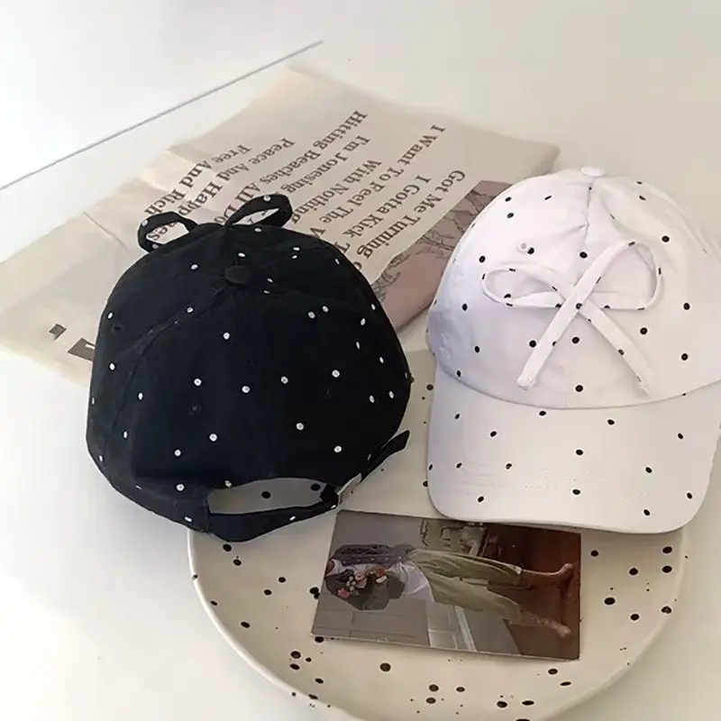 Women's Sweet Bow Dot Baseball Cap Spring Summer — feature 16