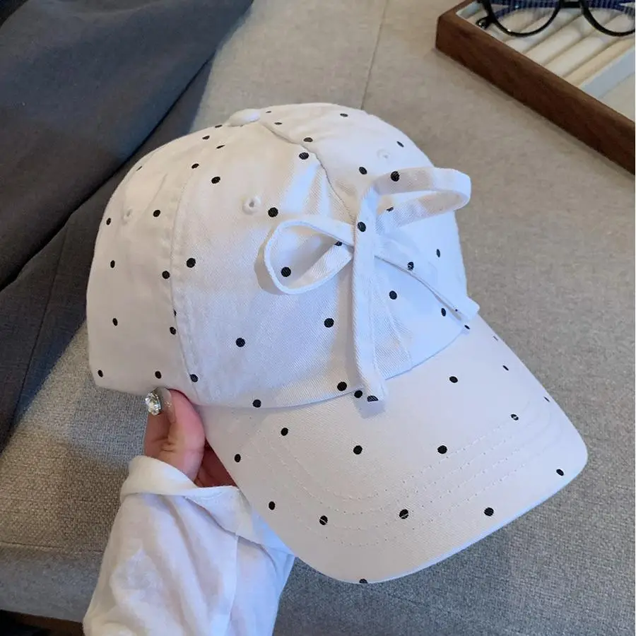Women's Sweet Bow Dot Baseball Cap Spring Summer - Image 3