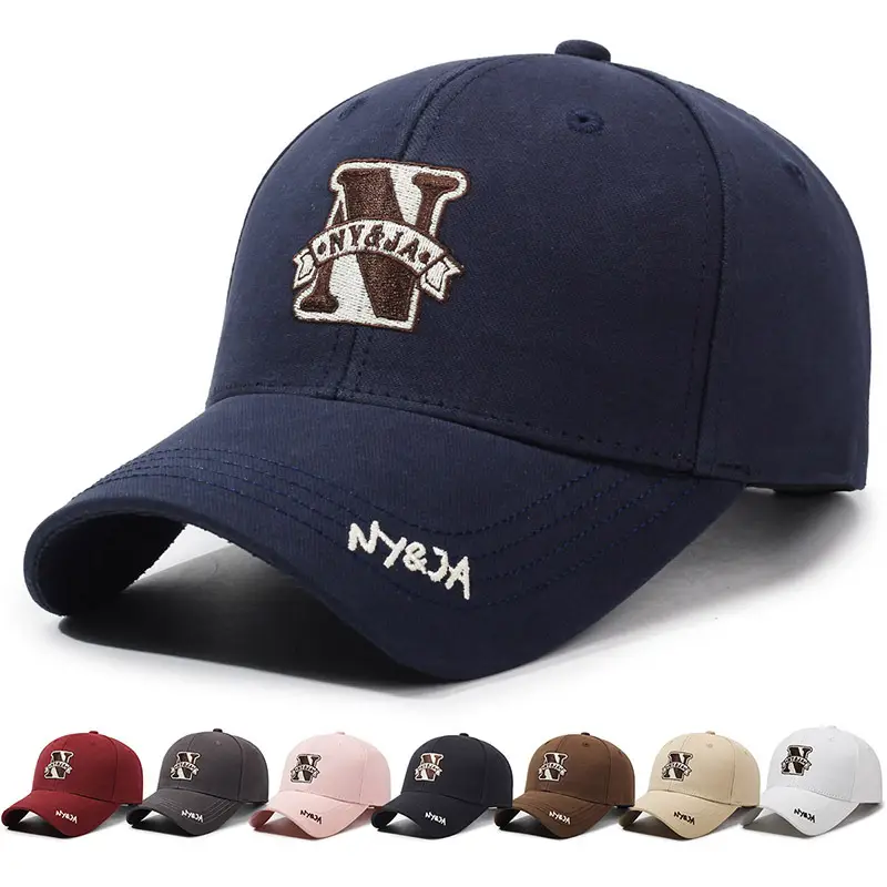 Men Navy N Letter Embroidered Baseball Cap - Image 9