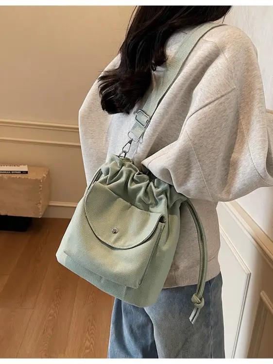 Women Crossbody Bag Brown Canvas Spring Summer 2026 - Image 7