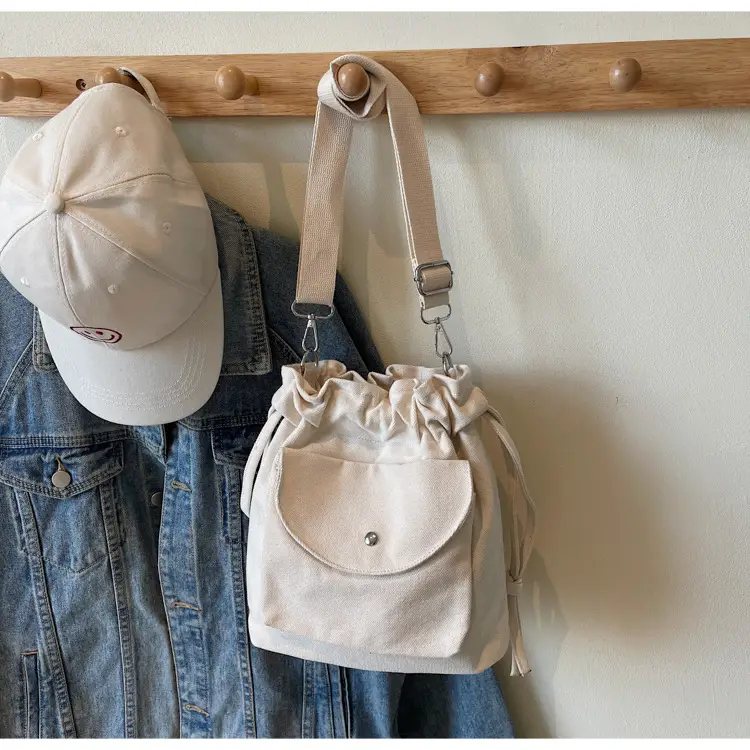 Women Crossbody Bag Brown Canvas Spring Summer 2026 - Image 2
