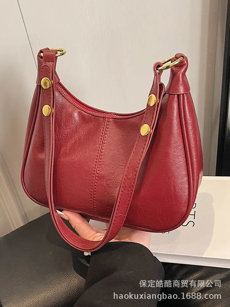 Pink Leather Shoulder Bag with Gold Buttons - Image 10