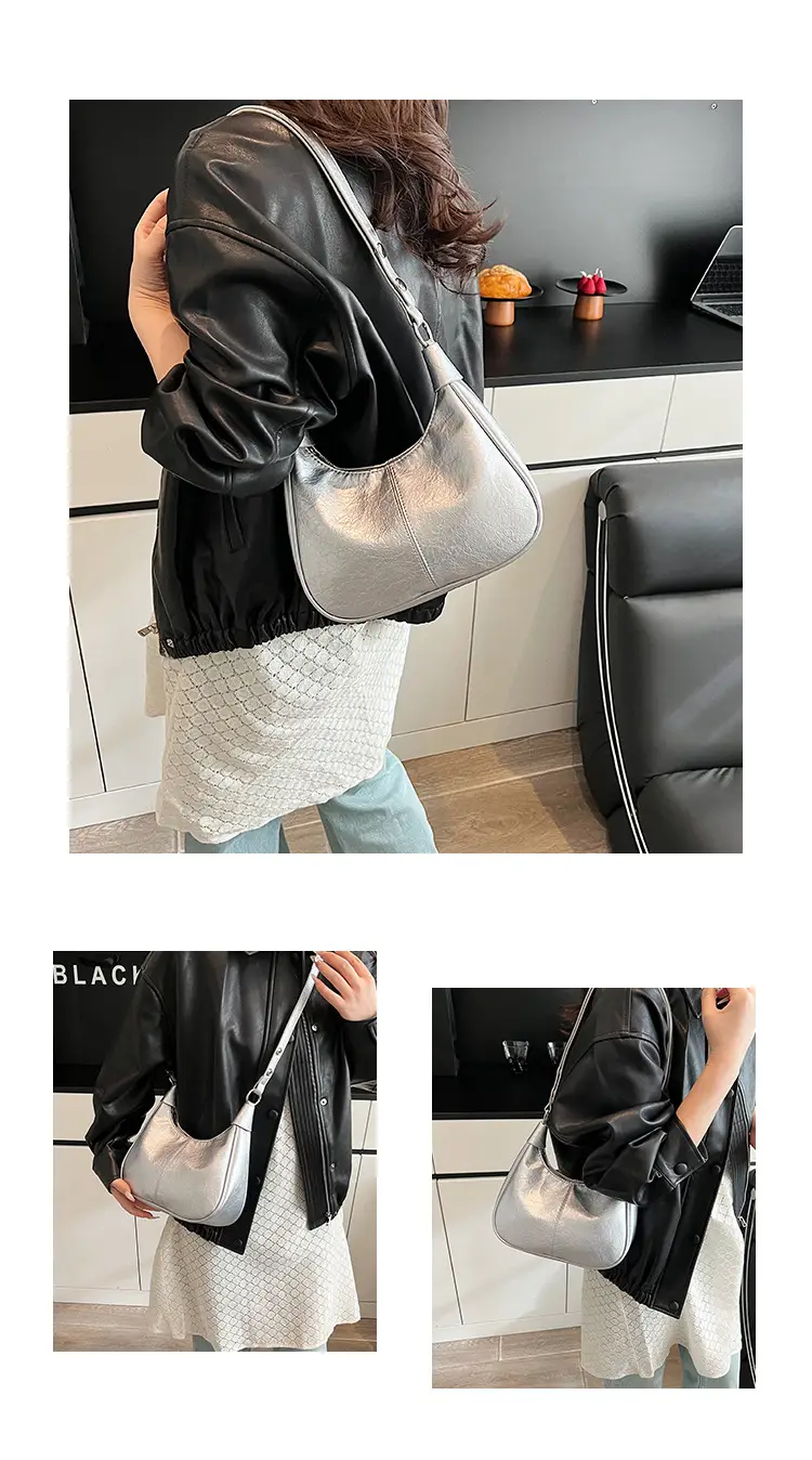 Pink Leather Shoulder Bag with Gold Buttons — feature 11
