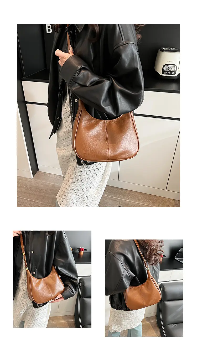 Pink Leather Shoulder Bag with Gold Buttons — feature 12