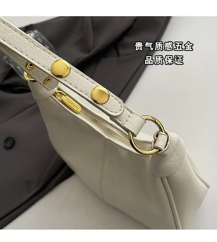 Pink Leather Shoulder Bag with Gold Buttons — feature 4