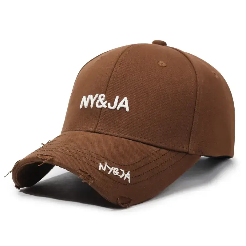 Korean Fashion Ripped Sun Hat for Men Women Hip Hop Embroidered - Image 5