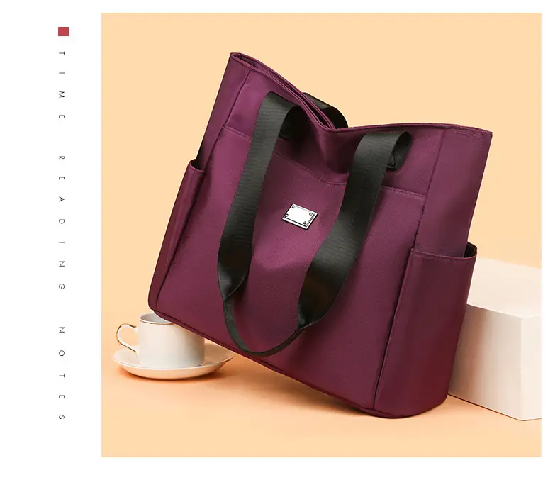 Women's Maroon Multi-Pocket Shoulder Bag Large Capacity — feature 11