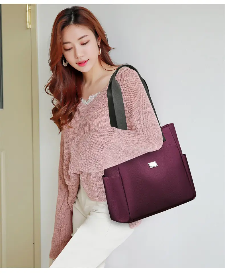 Women's Maroon Multi-Pocket Shoulder Bag Large Capacity — feature 21