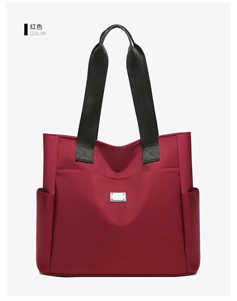 Women's Maroon Multi-Pocket Shoulder Bag Large Capacity — feature 25