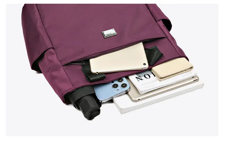 Women's Maroon Multi-Pocket Shoulder Bag Large Capacity — feature 39