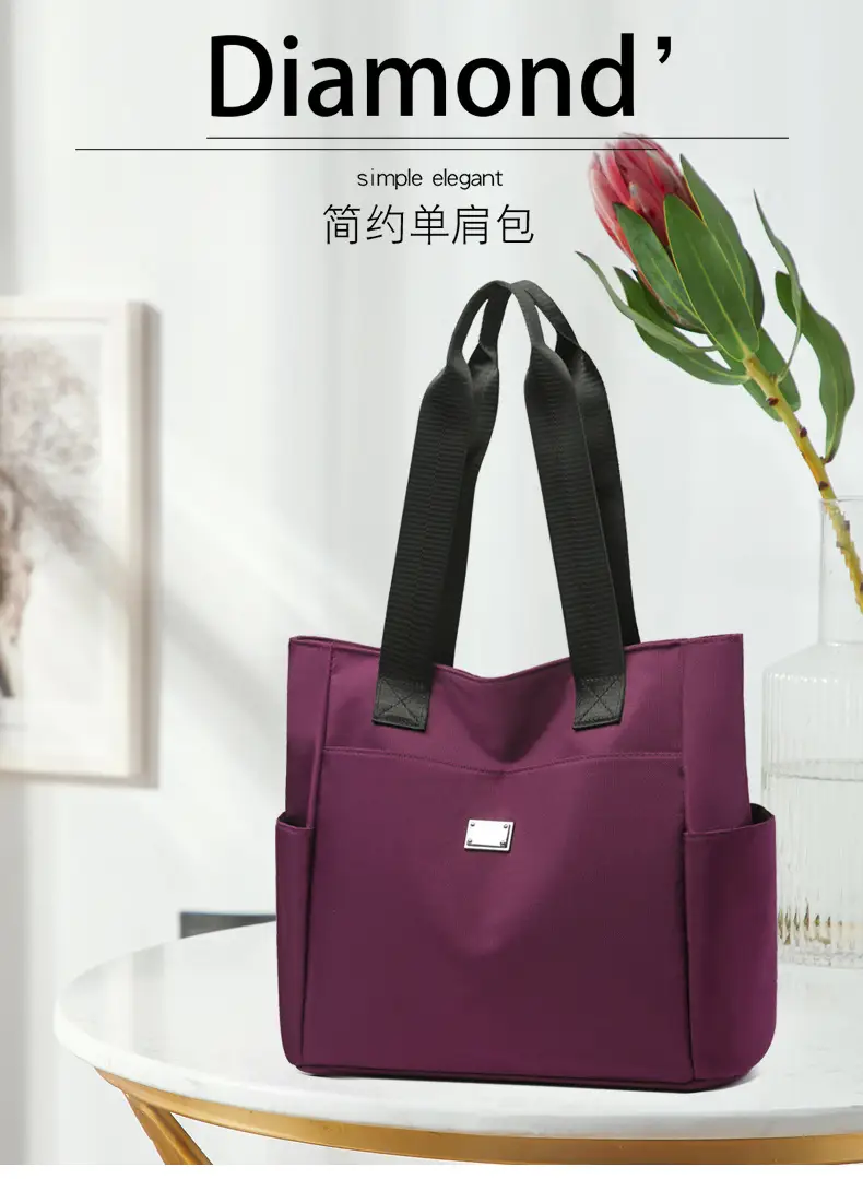 Women's Maroon Multi-Pocket Shoulder Bag Large Capacity — feature 4
