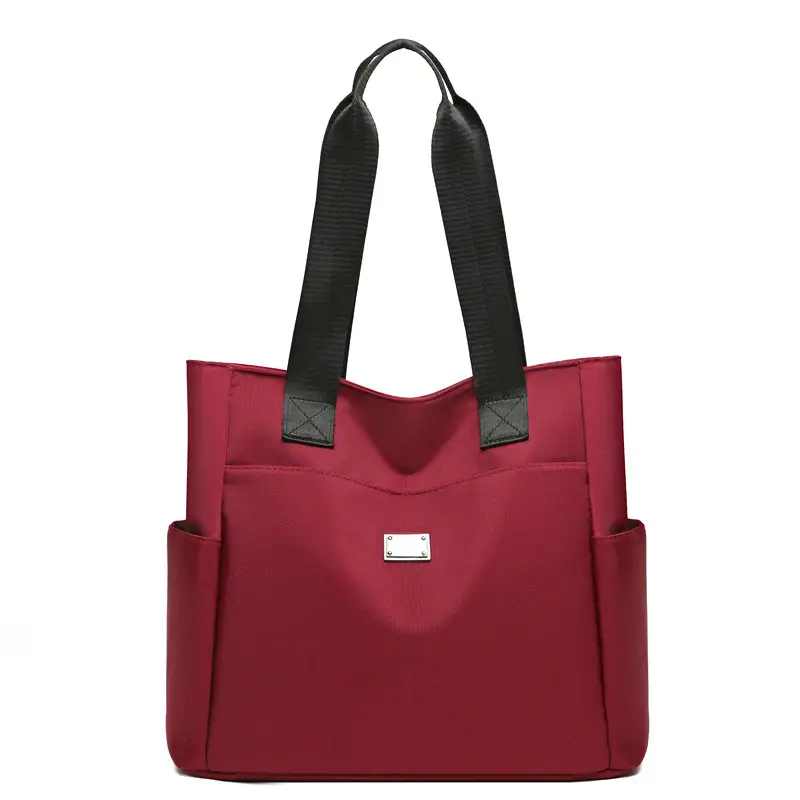 Women's Maroon Multi-Pocket Shoulder Bag Large Capacity - Image 6