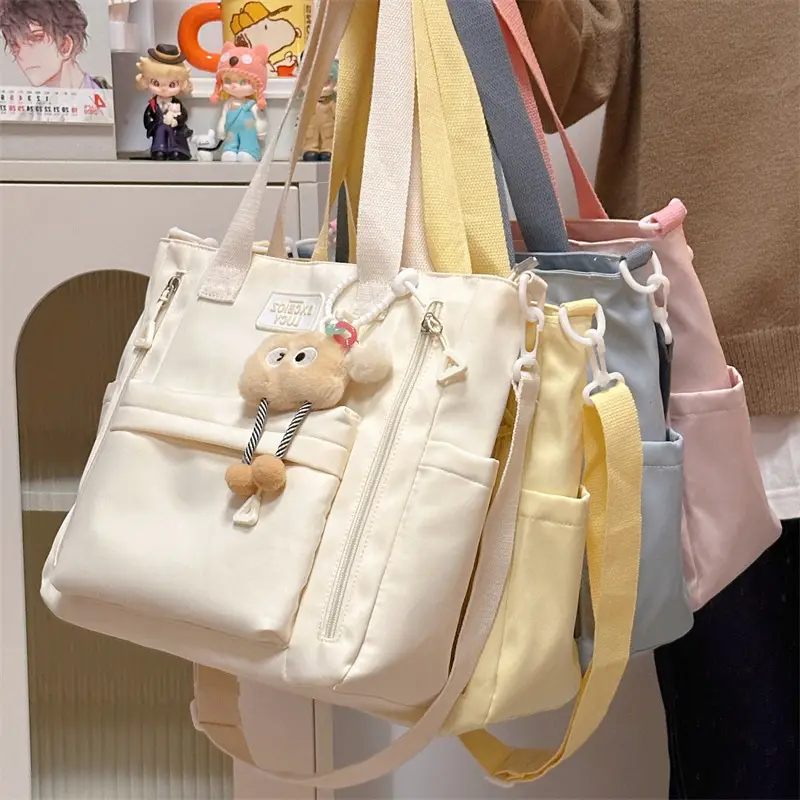 Korean Style Cute Bear Pom Pom Shoulder Bag - Image 6