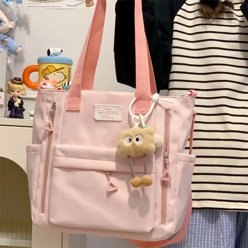Korean Style Cute Bear Pom Pom Shoulder Bag - Image 7