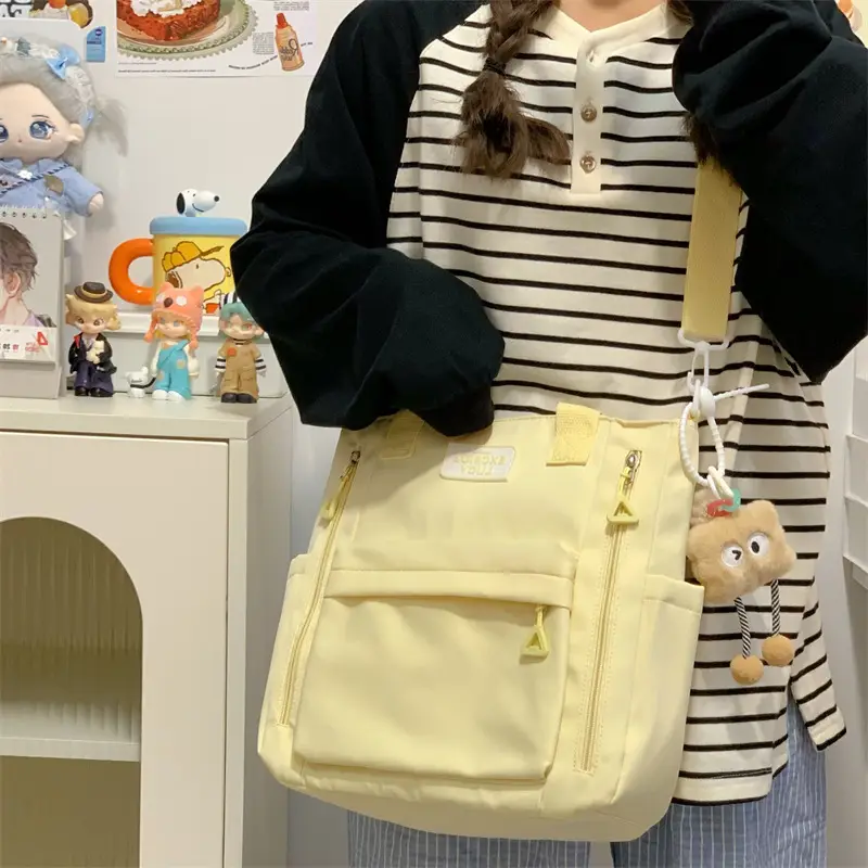 Korean Style Cute Bear Pom Pom Shoulder Bag - Image 9