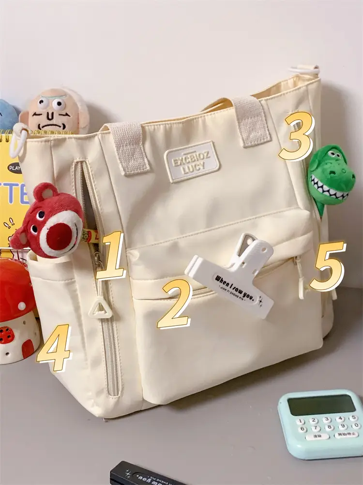Korean Style Cute Bear Pom Pom Shoulder Bag — feature 5