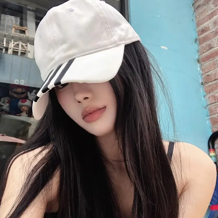 Black Striped Baseball Cap for Men Casual Summer Wear - Image 2