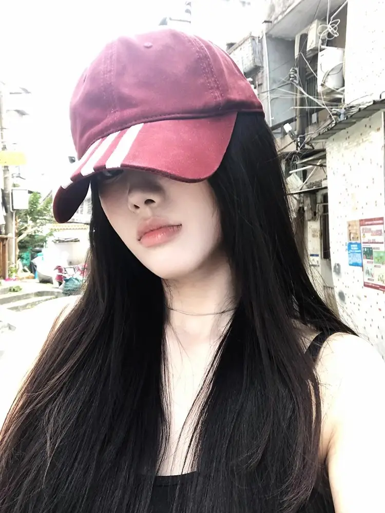 Black Striped Baseball Cap for Men Casual Summer Wear - Image 4