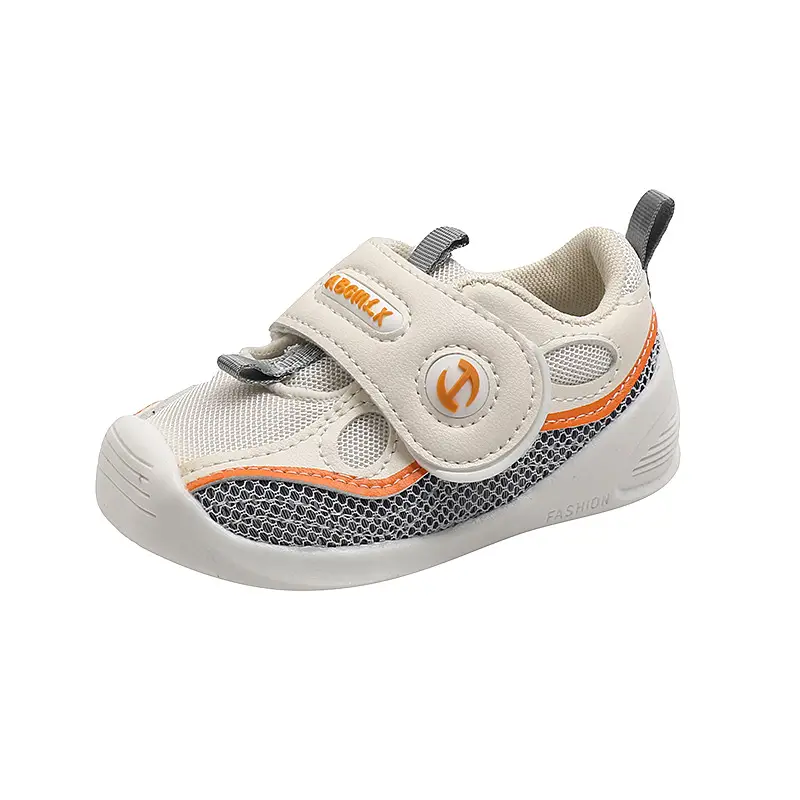 Baby Velcro Shoes White Orange Spring Autumn