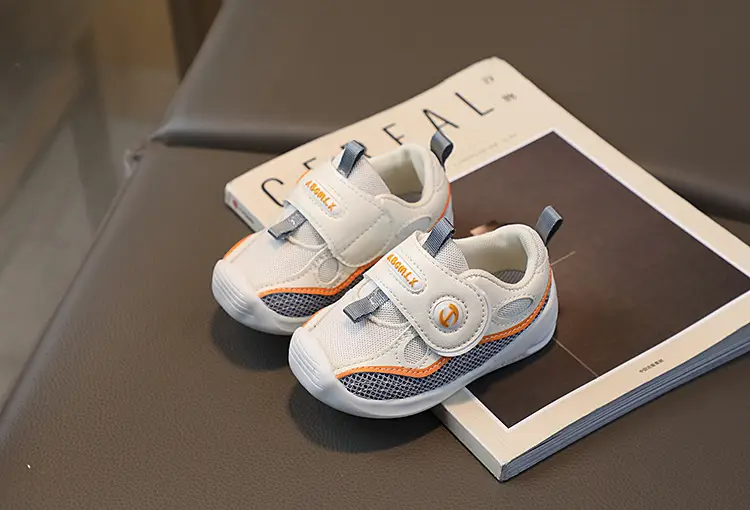 Baby Velcro Shoes White Orange Spring Autumn — feature 5