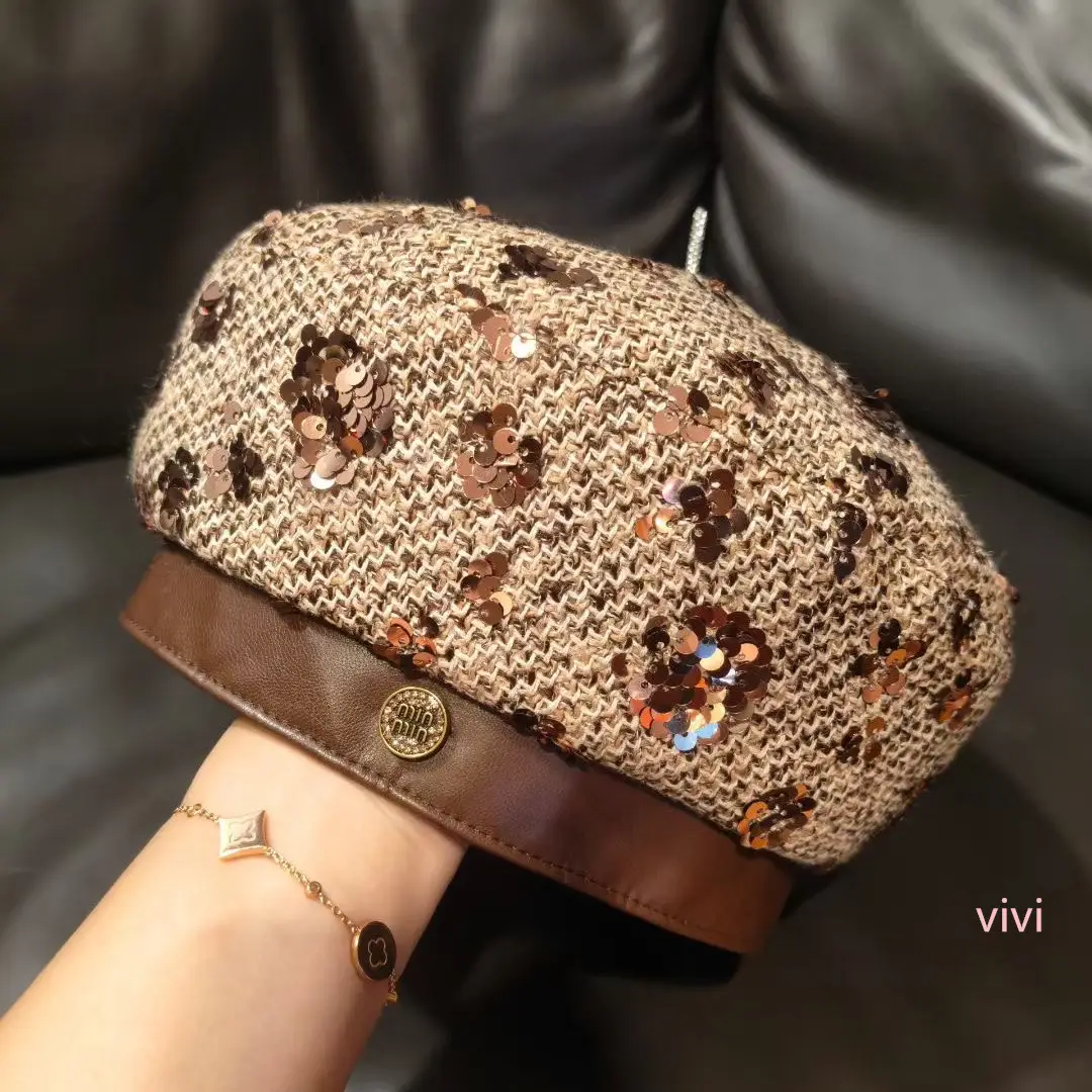 Korean-Style Sweet Retro Beret for Women with Leather Bristle - Image 2