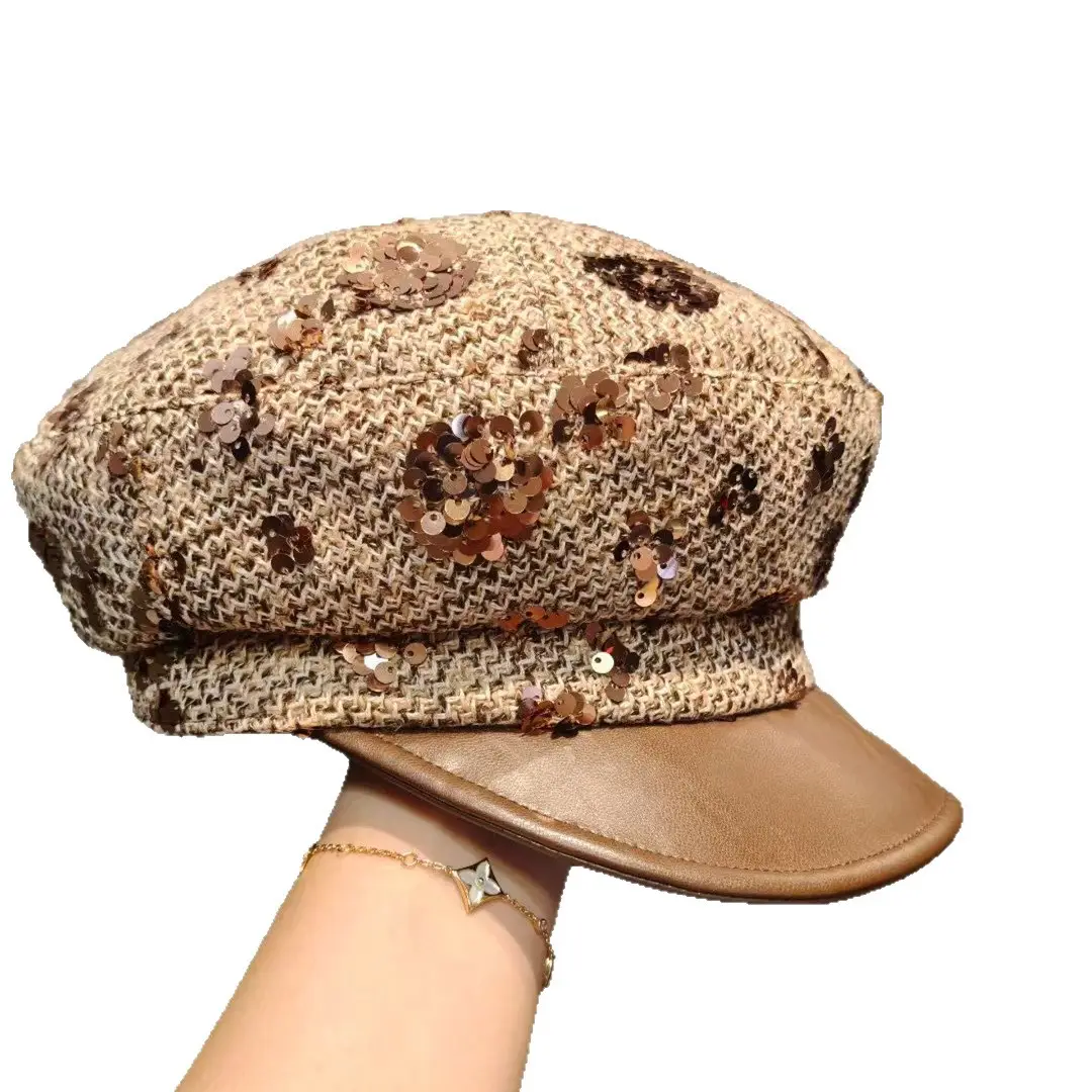 Korean-Style Sweet Retro Beret for Women with Leather Bristle - Image 5