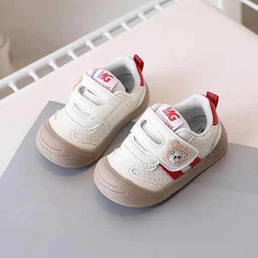 Baby Toddler Shoes 2025 Spring New Baby Shoes Baby Leather Shoes Autumn Children's Shoes Children's Bear Embroidery