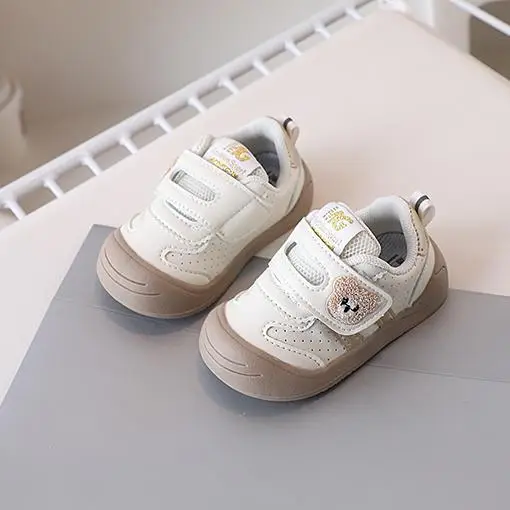 Baby Toddler Shoes 2025 Spring New Baby Shoes Baby Leather Shoes Autumn Children's Shoes Children's Bear Embroidery - Image 3