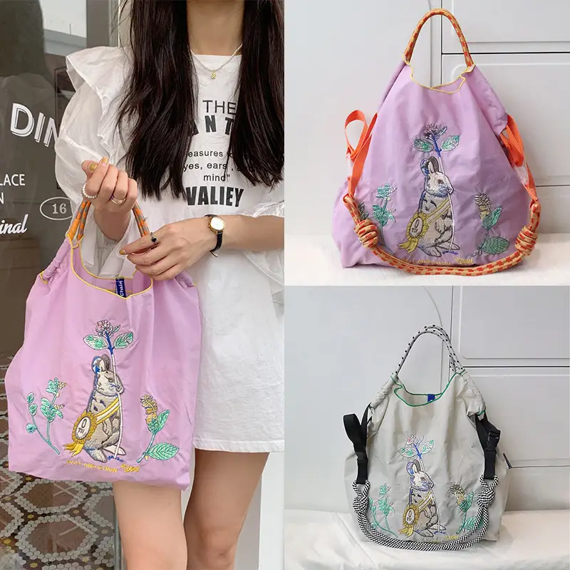 Cute Rabbit Embroidered Crossbody Bag Women Large Capacity - Image 22