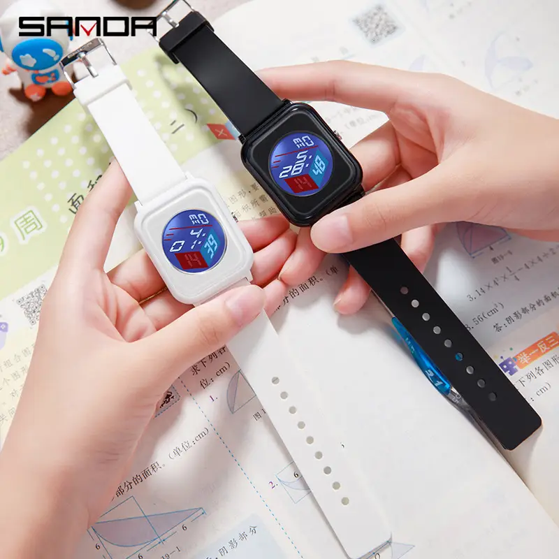 Sanda Men's Square Digital Watch with Timer & Waterproof - Image 9