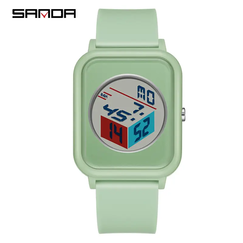 Sanda Men's Square Digital Watch with Timer & Waterproof - Image 5