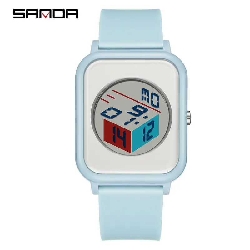 Sanda Men's Square Digital Watch with Timer & Waterproof - Image 7