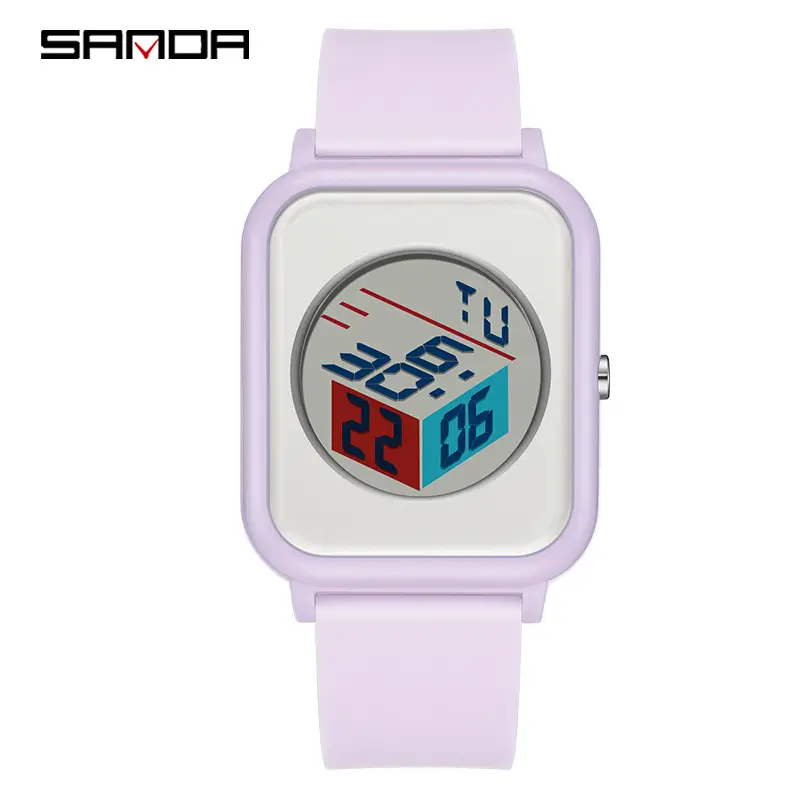 Sanda Men's Square Digital Watch with Timer & Waterproof - Image 8