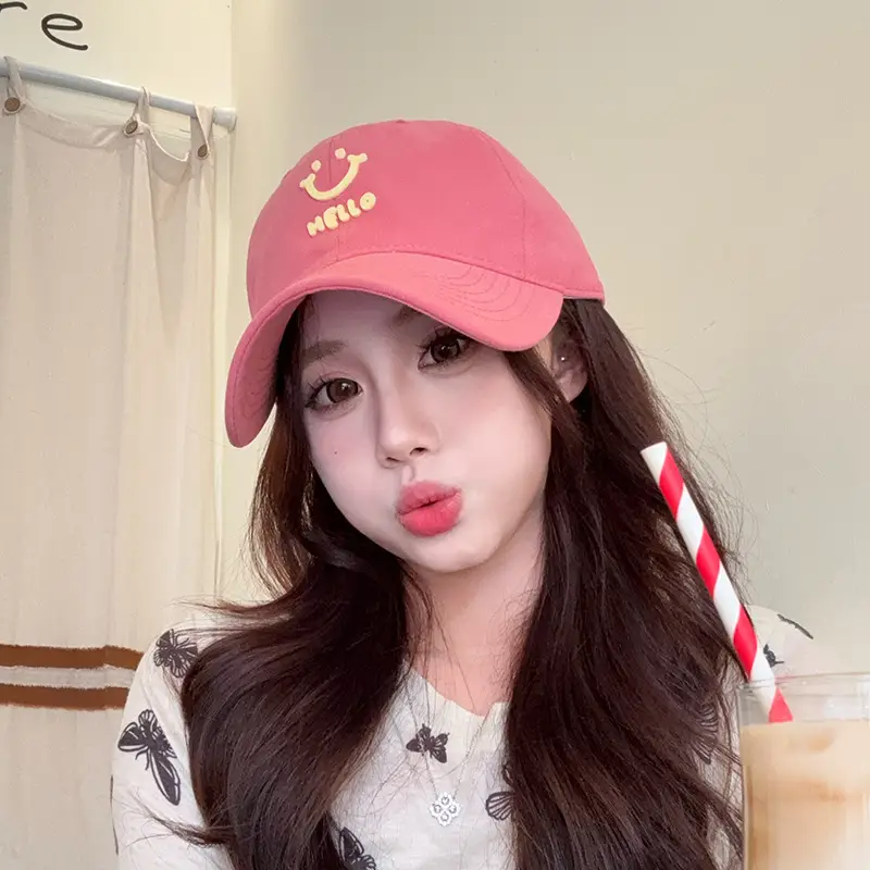 White Me Lo Cat Print Cap for Girls Spring Summer - Image 9
