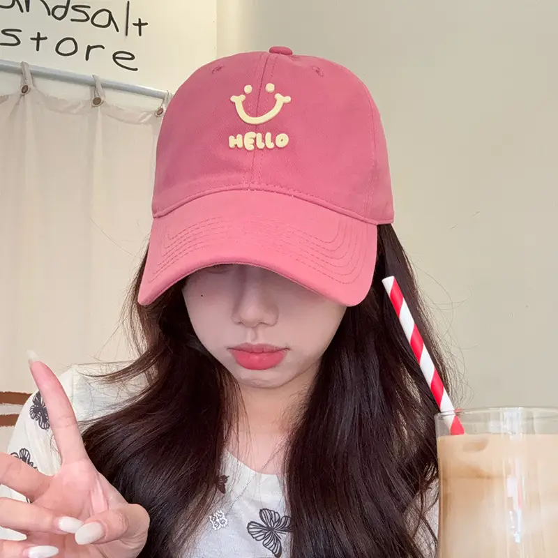 White Me Lo Cat Print Cap for Girls Spring Summer - Image 10