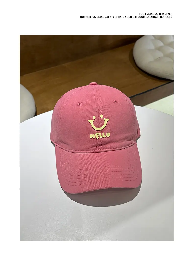 White Me Lo Cat Print Cap for Girls Spring Summer — feature 7