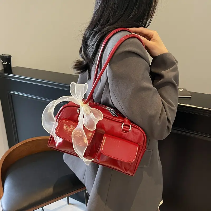 Women's Cream Korean Style Shoulder Bag 2025