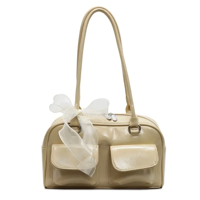 Women's Cream Korean Style Shoulder Bag 2025