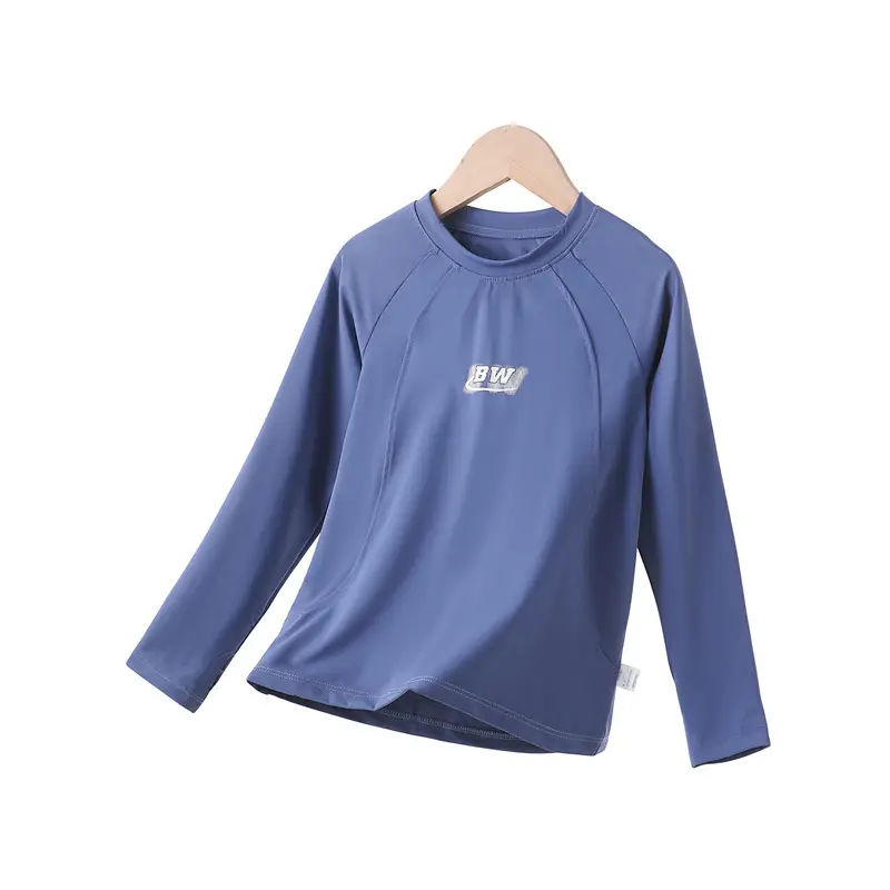 Children's Sun Protective Long Sleeve T-Shirt White Light Green Blue Black - Image 14