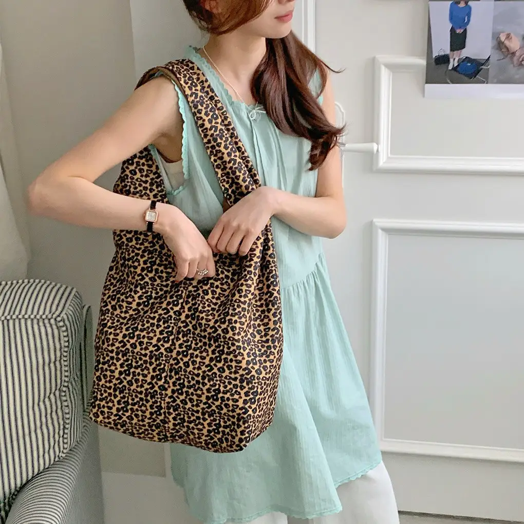 Leopard Print Large Cap Bag Women Trendy Shoulder - Image 6